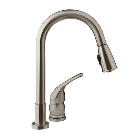DURA FAUCET PULL-DOWN RV KITCHEN FAUCET - BRUSHED SATIN NICKEL DF-NMK503-SN